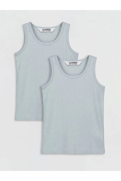 LC Waikiki Γκρι Crew Neck Αγόρι Μονόκινη Σετ 2 τεμαχίων