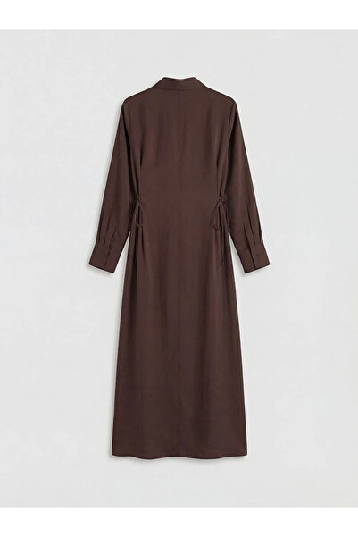 LC Waikiki Φόρεμα πουκάμισο καφέ Modal Mixed