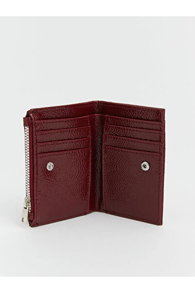 LC Waikiki Γυναικείο πορτοφόλι από λουστρίνι σε μπορντό χρώμα