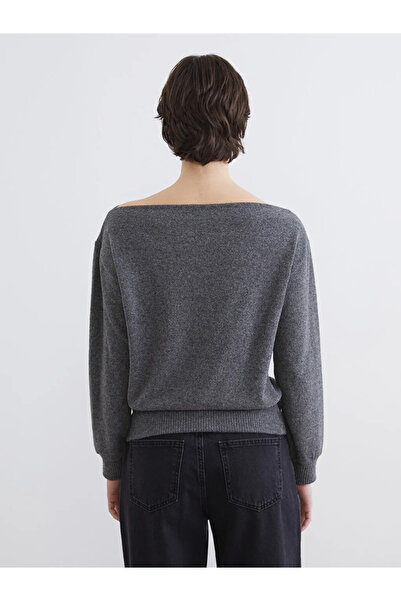 LC Waikiki Μπλούζα με λαιμόκοψη καγιόκαπερ σε ανθρακί χρώμα