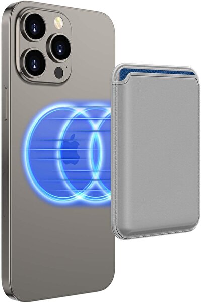 CaseHub iPhone 17-16-15-14-13-12 Telefon Kılıf Arkası Magsafe Kartlık Deri Cü...
