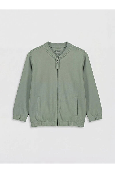 LC Waikiki Πράσινο Basic Ανδρικό Πανεπιστημιακό Μπουφάν για Αγόρια
