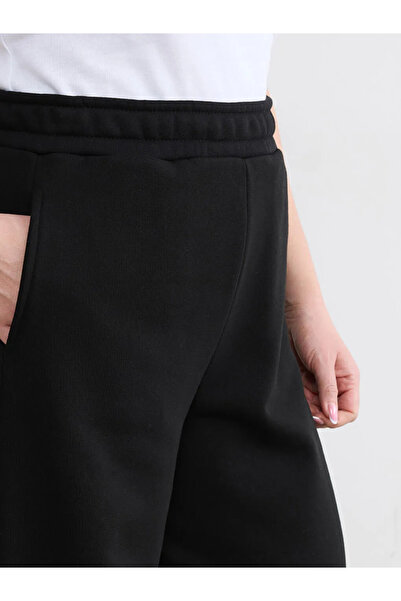 LC Waikiki Μαύρο γυναικείο φούτερ με ελαστική μέση