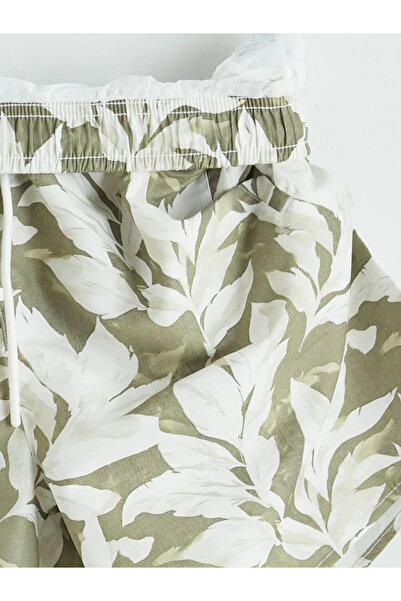 LC Waikiki Πράσινο κοντό ανδρικό σορτς κολύμβησης με σχέδιο φύλλων