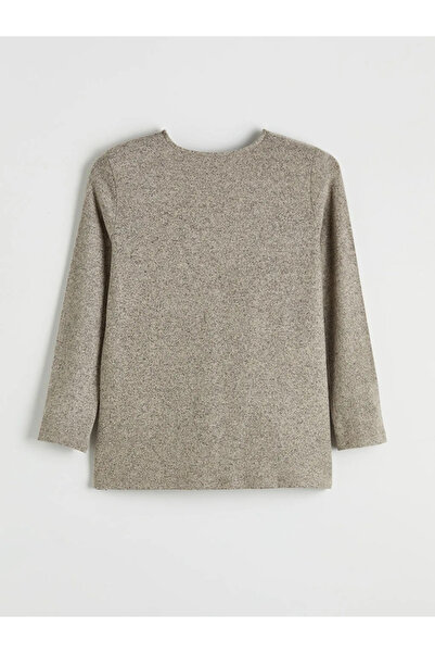 LC Waikiki Μπλούζα με μοτίβο με λαιμόκοψη σε μπεζ χρώμα