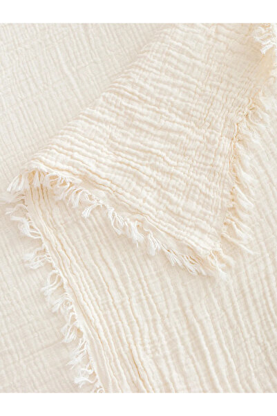 LC Waikiki Εκρού Διπλό Βαμβακερό Κάλυμμα Κρεβατιού