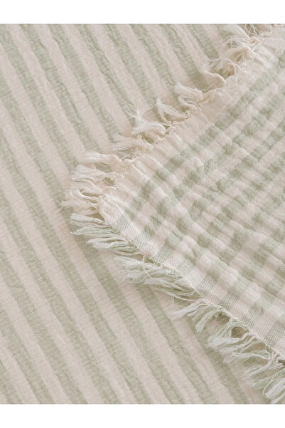 LC Waikiki Πράσινο διπλό βαμβακερό κάλυμμα κρεβατιού από μουσελίνα