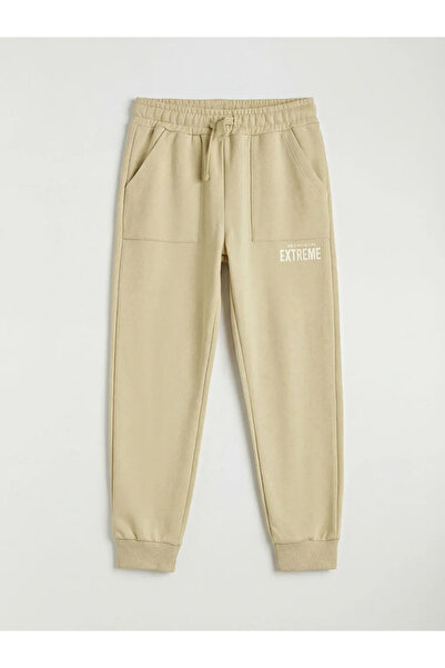 LC Waikiki Χακί με τύπωμα Παντελόνι Φόρμας για Αγόρια με Ελαστική Μέση Παντελ...