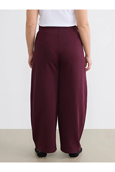 LC Waikiki Γυναικείο φούτερ με ελαστική μέση σε μπορντό χρώμα