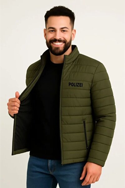 Kanonik Education Ανδρικό μικρο-αδιάβροχο καπιτονέ παλτό μπόμπερ με στάμπα κα...