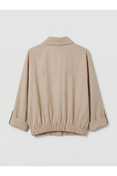 LC Waikiki Μπεζ Γιακάς πουκαμίσου Γυναικείο Μπουφάν