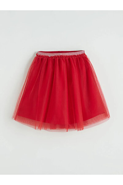 LC Waikiki Κόκκινη φούστα τούτου για κορίτσια με ελαστική μέση