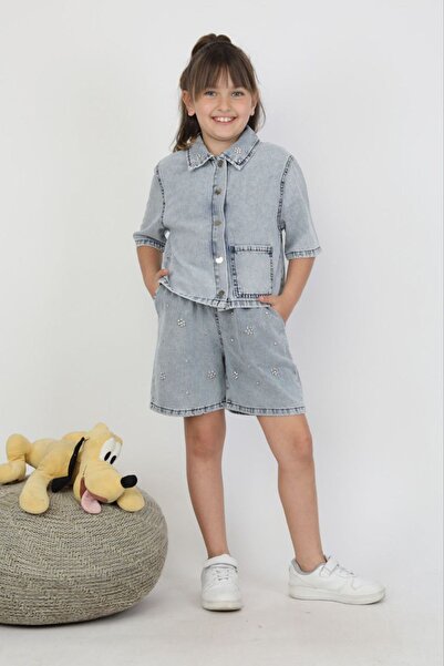 Minigimin Cicileri Σετ για κορίτσια με τζιν σορτς και πέτρες από την Miniğimi...