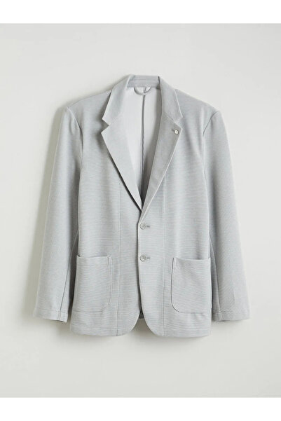 LC Waikiki Γκρι ανδρικό μπλέιζερ με στενή εφαρμογή