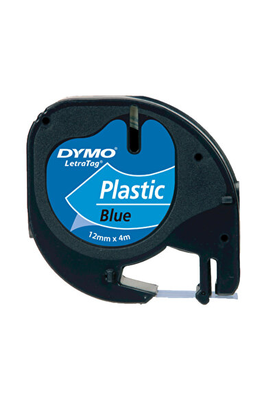 Dymo Letratag Şerit Plastik 12mmx4mt Mavi Üzerine Siyah / S0721650