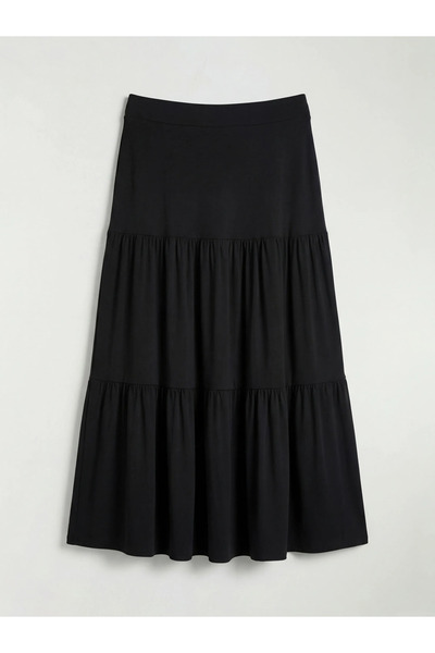 LC Waikiki Μαύρη ελαστική φούστα με λάστιχο στη μέση