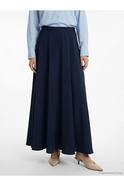 LC Waikiki Μπλε ναυτική φούστα με φερμουάρ στη μέση