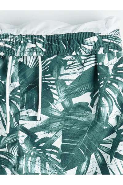 LC Waikiki Pantaloni scurți de baie pentru bărbați, verzi, cu model