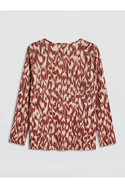 LC Waikiki Μπλούζα με σχέδιο καφέ με λαιμόκοψη