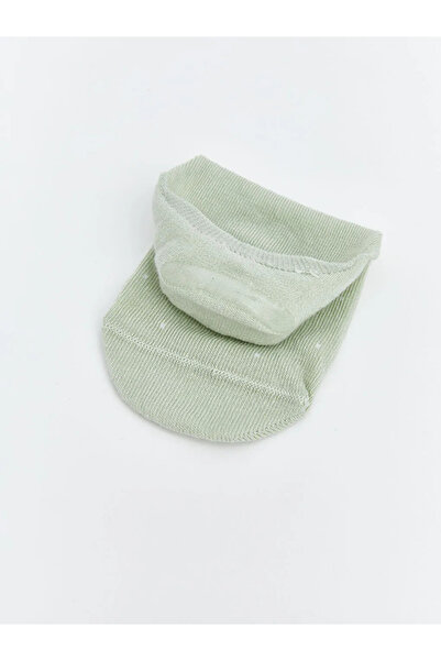 LC Waikiki Εκρού Αντιολισθητικές Γυναικείες Κάλτσες Μπαλαρίνας με Πουά Τακούν...