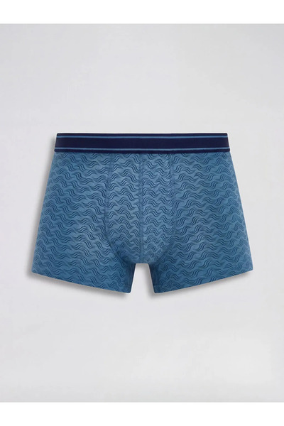 LC Waikiki Μπλε βαμβακερά εύκαμπτα ανδρικά μποξεράκια 3 τεμαχίων