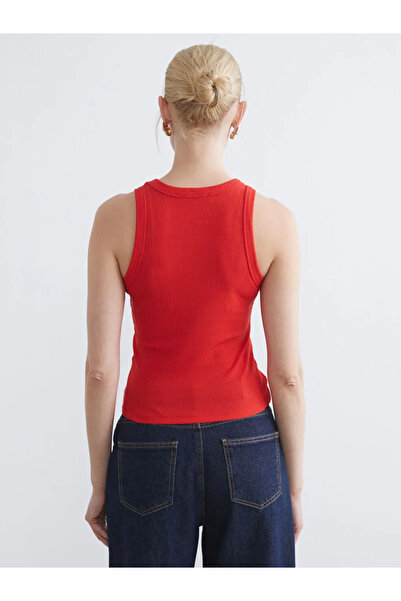 LC Waikiki Κόκκινο Γυναικείο Φανελάκι με Λαιμόκοψη Ποδηλάτου