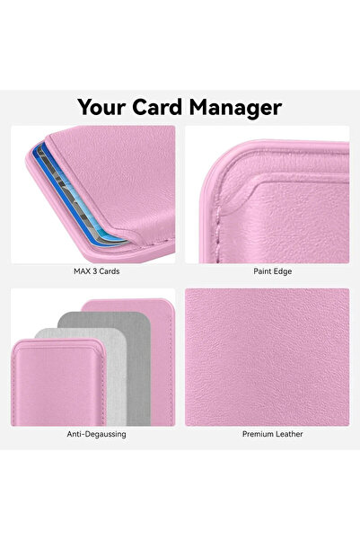 CaseHub iPhone 17-16-15-14-13-12 Telefon Kılıf Arkası Magsafe Kartlık Deri Cüzdan Tüm Modellere Uyumlu Magsafe Aksesuar