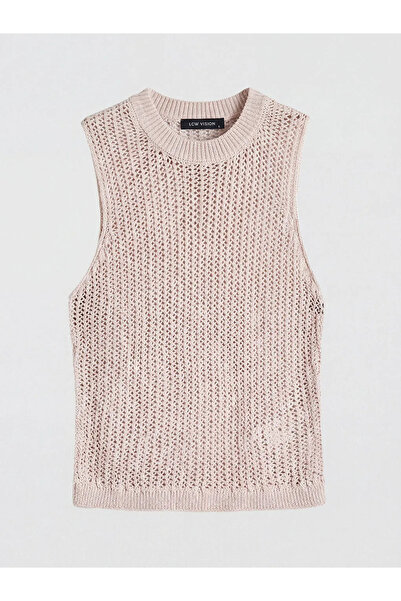 LC Waikiki Γυναικείο πλεκτό εσώρουχο μπεζ με ανοιχτόχρωμο λαιμόκοψη