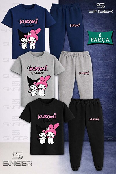 SS SİNSER Children's Kromi 2-Piece T-Shirt and Sweatpants Set with Writing on...