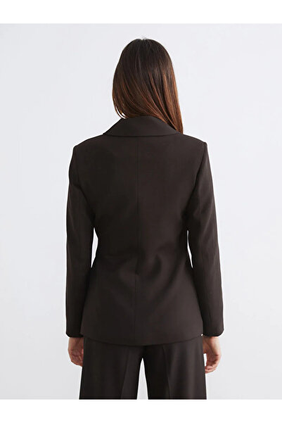 LC Waikiki Καφέ Γυναικείο Μπλέιζερ Μπουφάν με Διπλό Γιακά