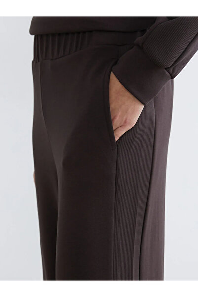 LC Waikiki Καφέ γυναικείο φούτερ με ελαστική μέση