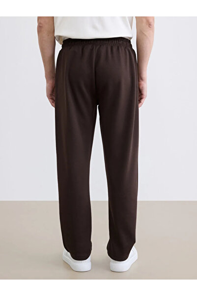 LC Waikiki Καφέ ανδρικό παντελόνι φόρμας Standard Fit Soft Touch