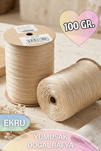 Dantelux 100 Gr. Doğal Yumuşak Örüm Rafya - Ekru
