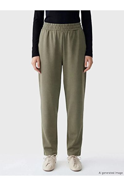 LC Waikiki Χακί ελαστικό στη μέση γυναικείο παντελόνι