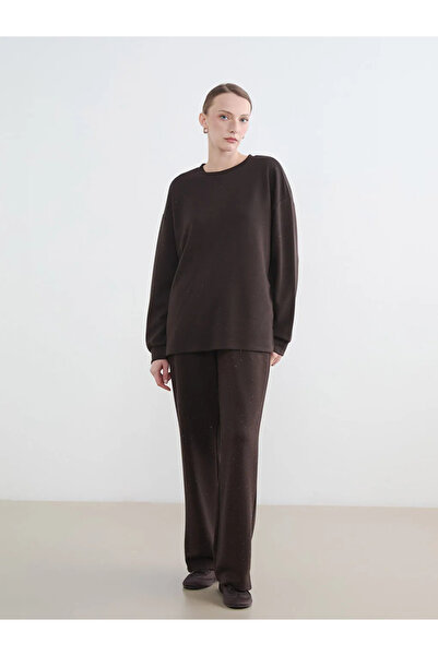 LC Waikiki Γυναικείο Φούτερ Καφέ Πέτρινο Soft Touch