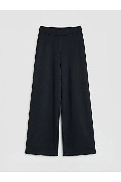 LC Waikiki Μαύρο ελαστικό στη μέση, μαλακό στο χέρι, γυναικείο παντελόνι