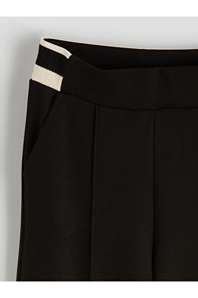 LC Waikiki Μαύρο ελαστικό στη μέση, μαλακό στο χέρι, γυναικείο παντελόνι