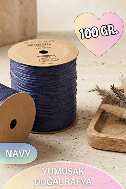 Dantelux 100 Gr. Doğal Yumuşak Örüm Rafya - Navy