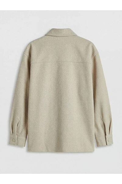 LC Waikiki Μπεζ μακρυμάνικο πουκάμισο-τζάκετ για αγόρια