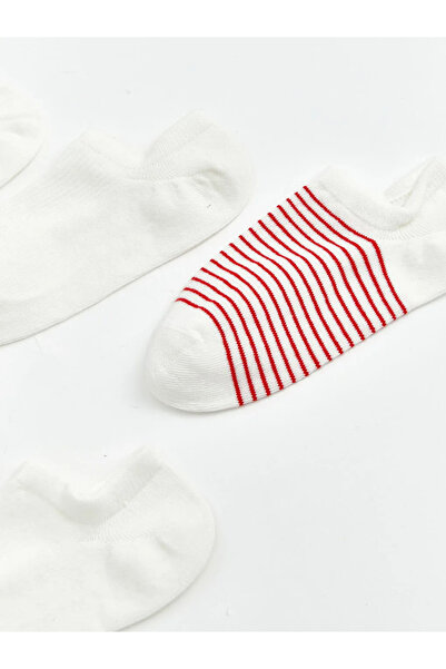 LC Waikiki Γυναικείες κάλτσες sneaker με σχέδιο εκρού 5 τεμαχίων