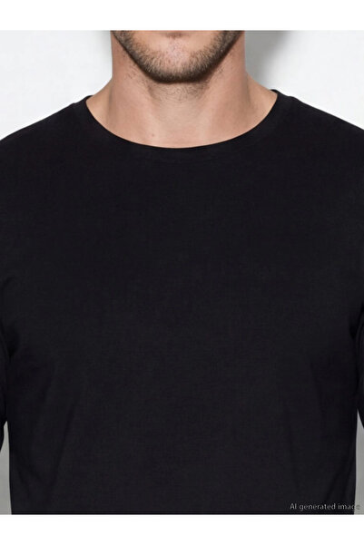 LC Waikiki Black Crew Neck Long Sleeve Men's Tank Top