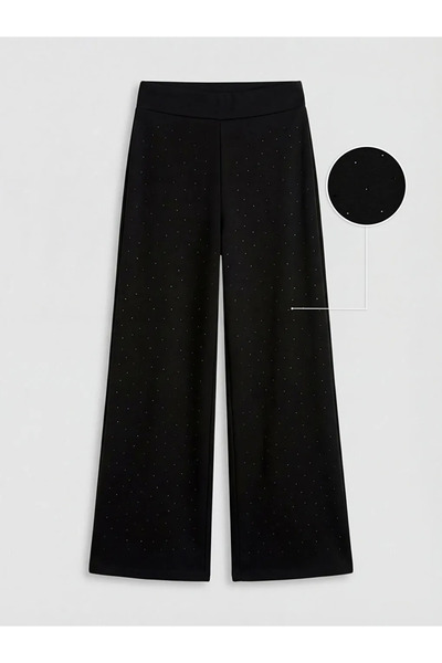 LC Waikiki Μαύρο Γυναικείο Παντελόνι Φόρμας Soft Touch Stone