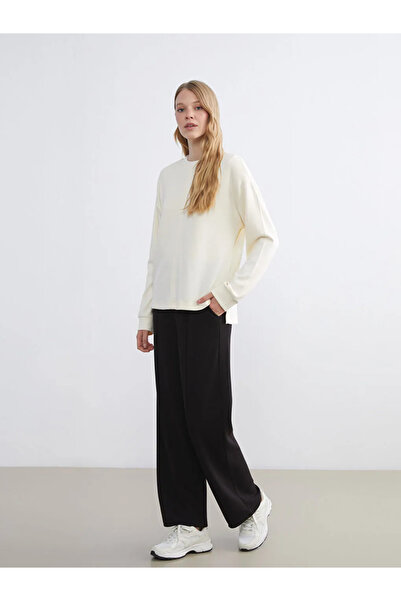 LC Waikiki Μαύρο ελαστικό στη μέση, μαλακό στο χέρι, γυναικείο παντελόνι