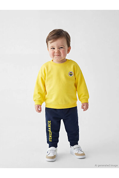 LC Waikiki Yellow fenerbahçe licensed baby boy tracksuit set