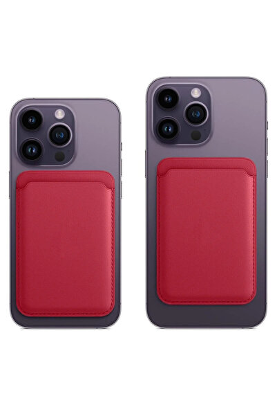 CaseHub iPhone 17-16-15-14-13-12 Telefon Kılıf Arkası Magsafe Kartlık Deri Cü...