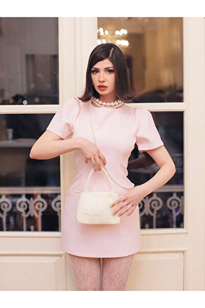 LC Waikiki Μίνι φόρεμα με ροζ μανίκια καρπούζι