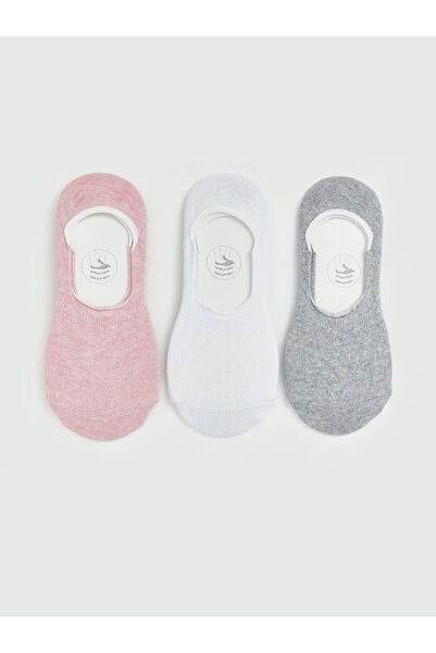 LC Waikiki Ροζ αντιολισθητικές γυναικείες κάλτσες μπαλαρίνας με τακούνι, σετ ...