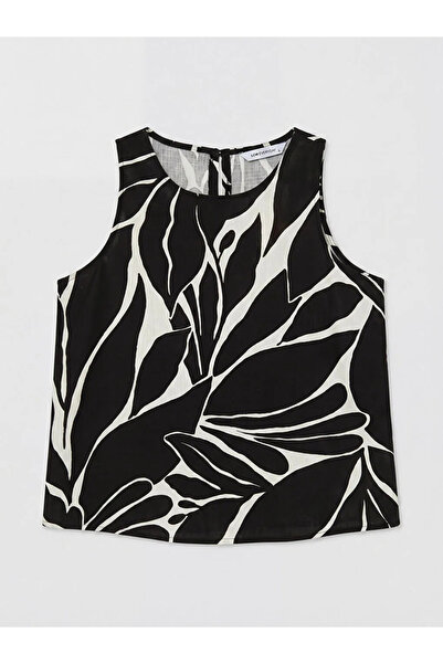 LC Waikiki Μπλούζα με μοτίβο με λαιμόκοψη σε μαύρο χρώμα