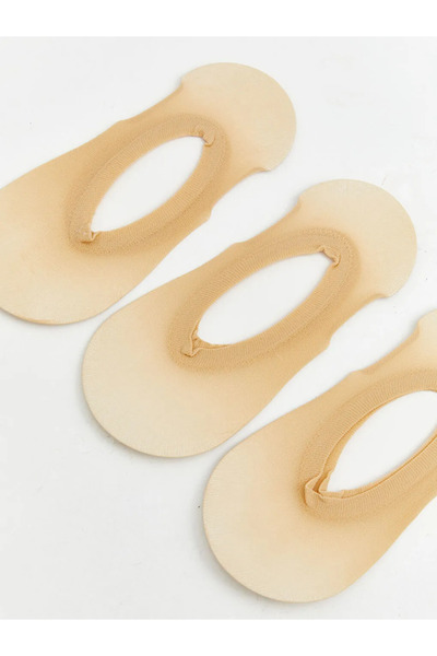 LC Waikiki Μπεζ γυναικείες κάλτσες μπαλαρίνας 3 τεμαχίων