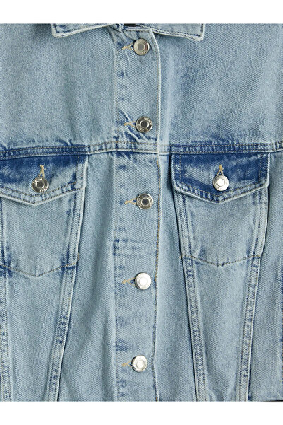 LC Waikiki Γυναικείο τζιν μπουφάν με μπλε πουκάμισο γιακά